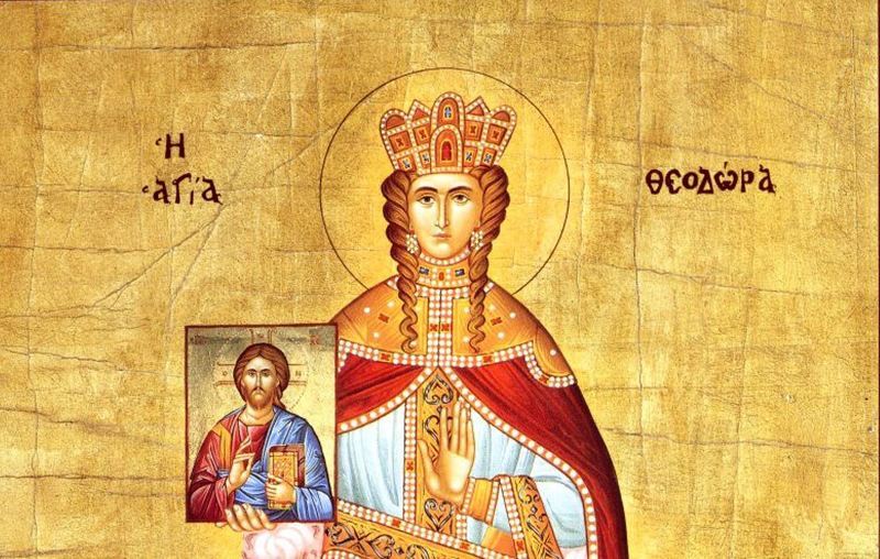 Мученица Феодора с иконой ее спасителя Дидима
